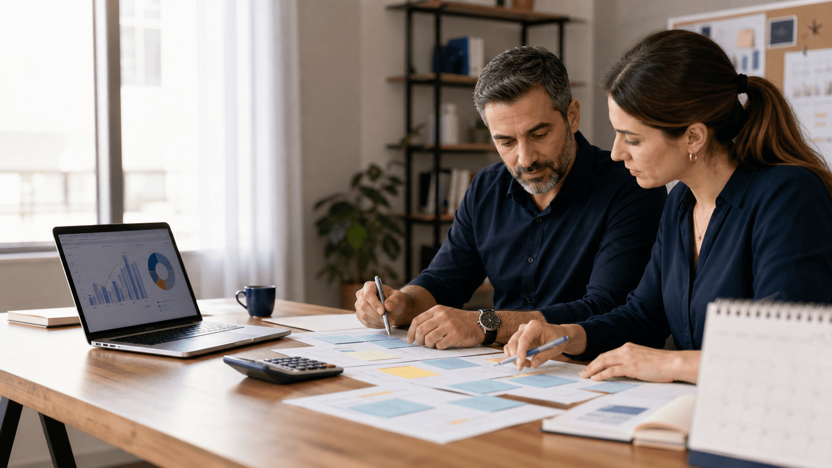 Finanzteam erstellt Unternehmensbudget mit Berichten und Prognosen