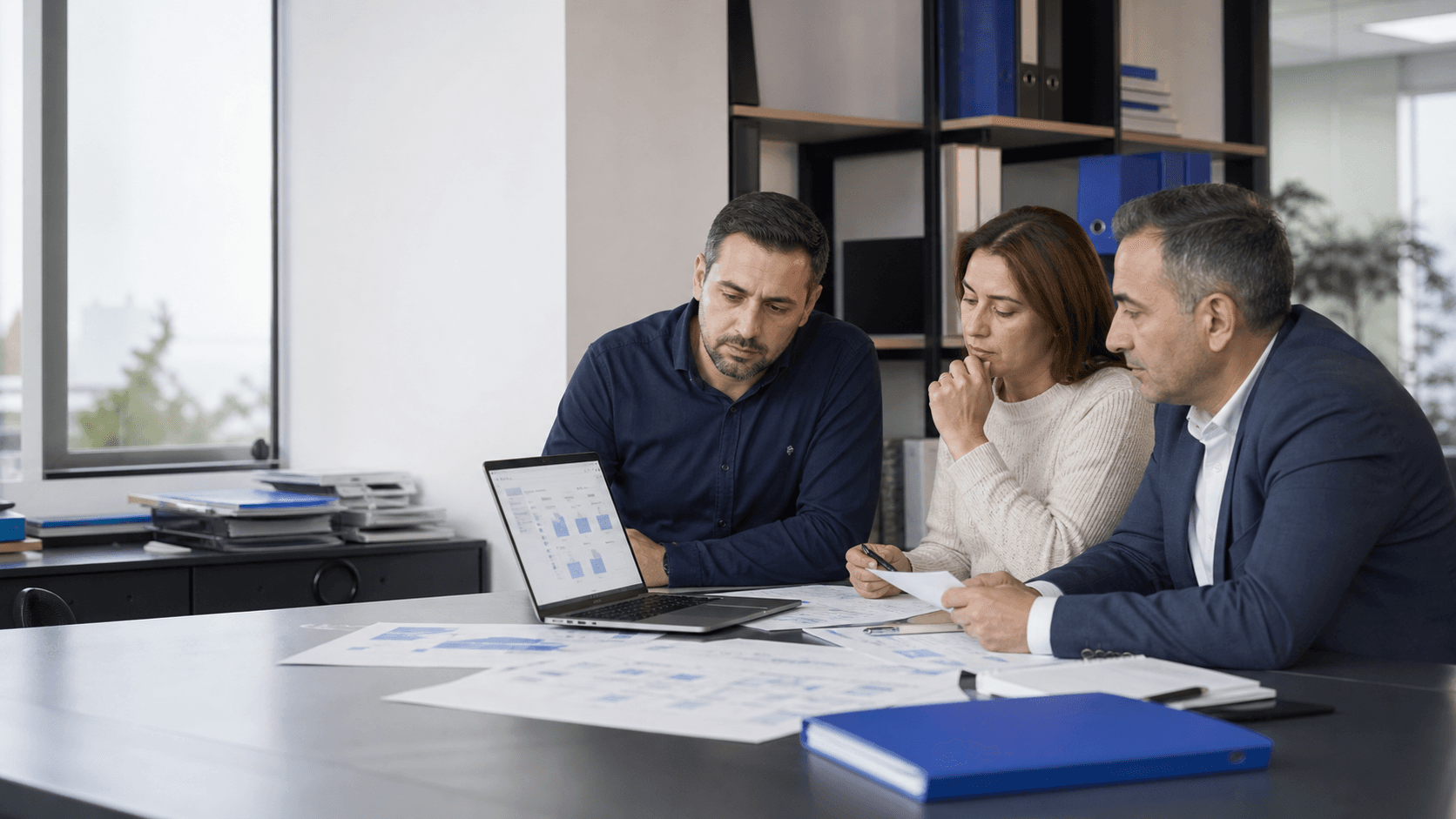 Verantwortliche eines kleinen Unternehmens bewerten ERP-Lösungen